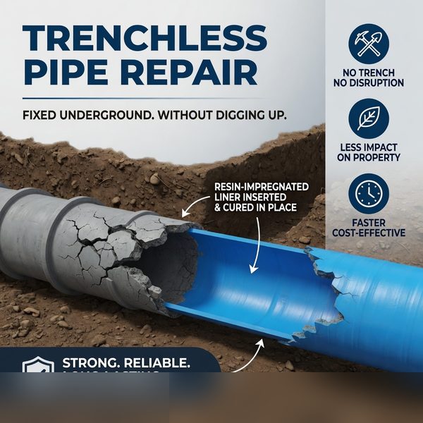 Epoxy CIPP lining inside aging cast iron pipe Plano TX