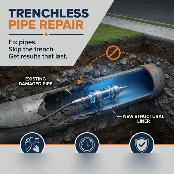 Trenchless pipe bursting process Plano TX